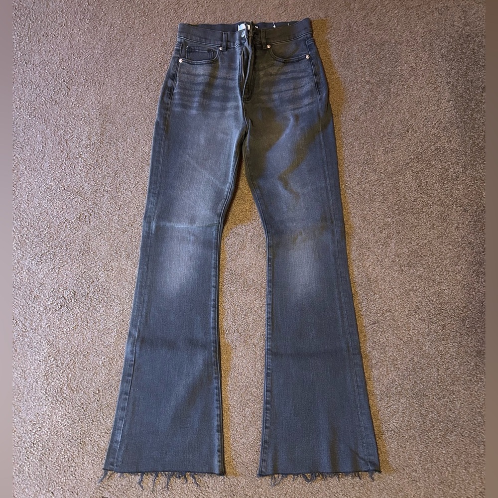 Loft 26/2 Slim Flare Raw Hem Black Jeans